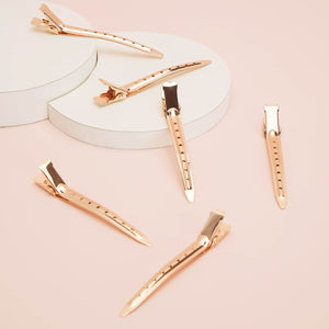 Styling Hair Clips 6pc Set - Rose Gold