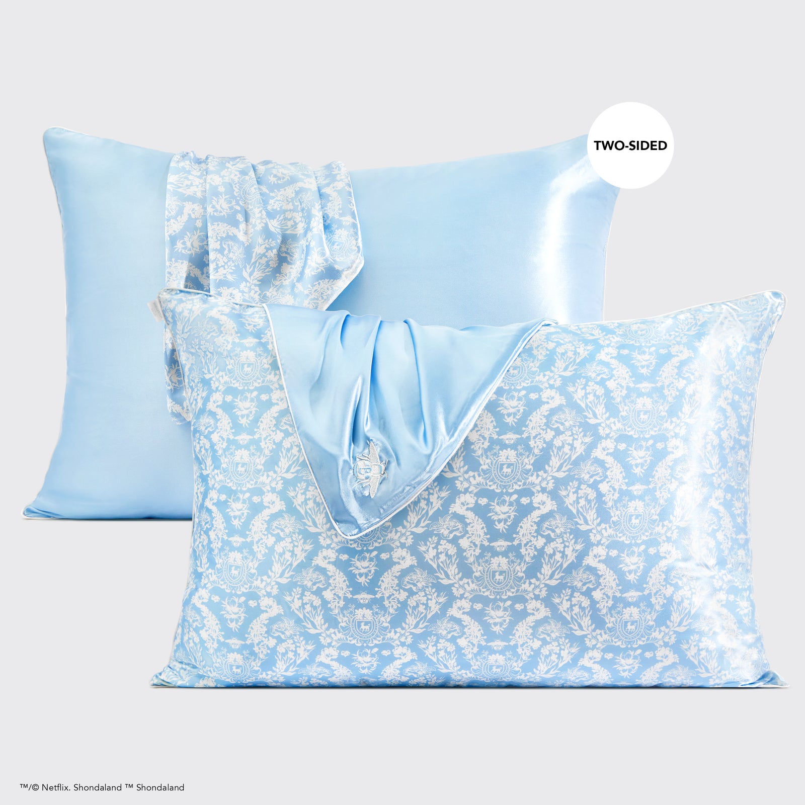 Kitsch x Bridgerton Satin Pillowcase - Toile De Blue