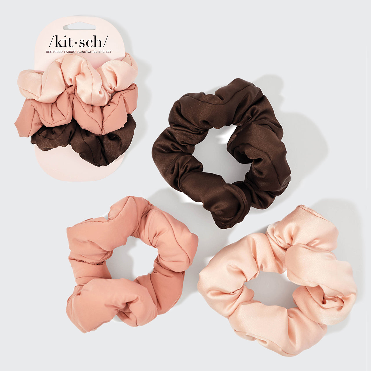 Cloud Scrunchies 3pc Set - Rosewood