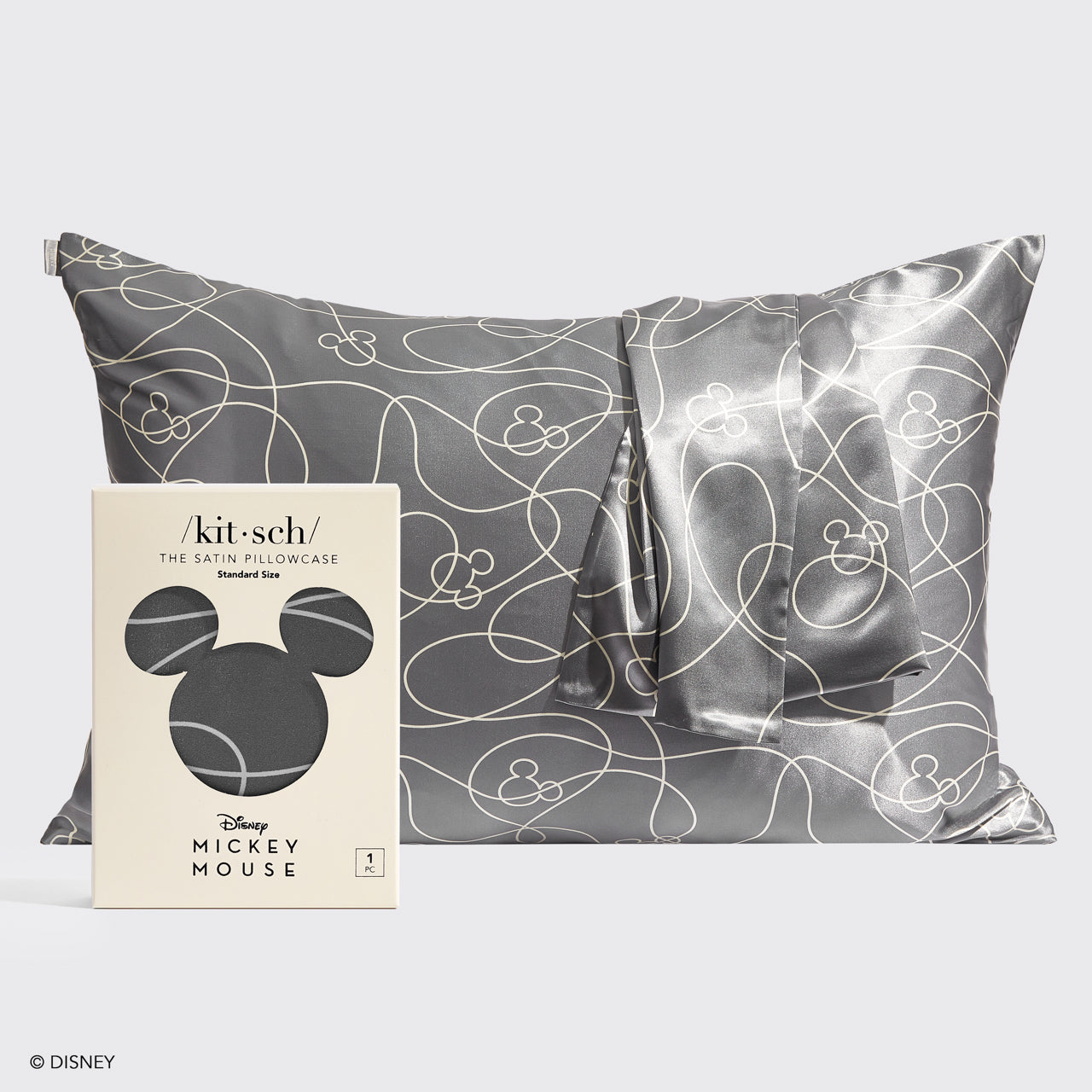 Kitsch x Mickey and Minnie Satin Pillowcase Mickey Maze