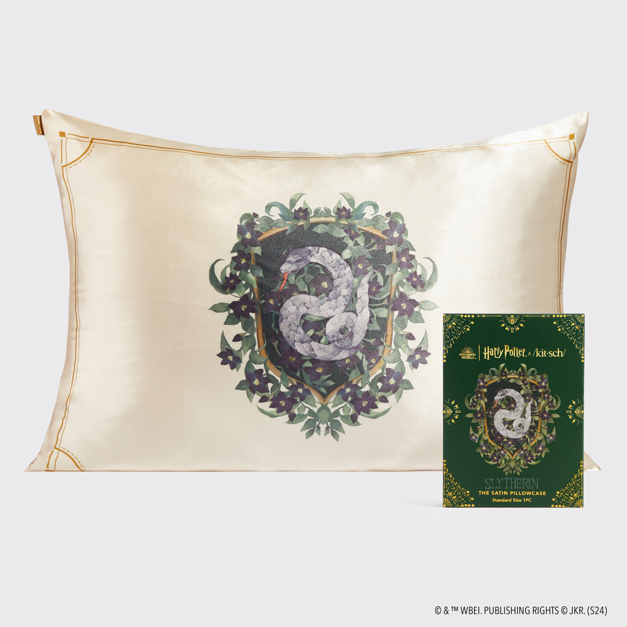 Kitsch x Harry Potter Satin Pillowcase - Slytherin