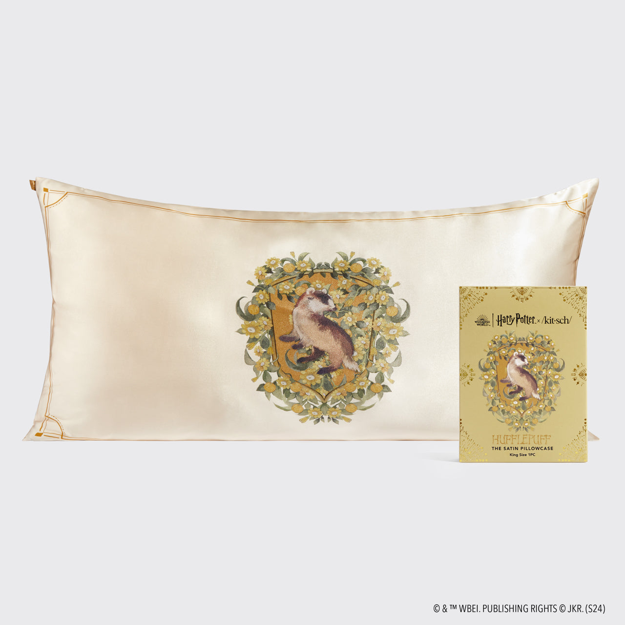 Kitsch x Harry Potter Satin King Pillowcase - Hufflepuff