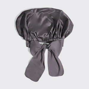 Oversized Satin Bonnet- Charcoal