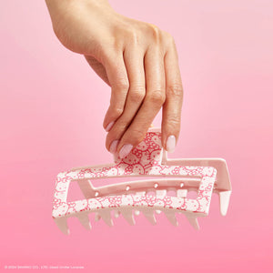 Kitsch x Hello Kitty Jumbo Open Shape Claw Clip  - Pink Hello Kitty Faces