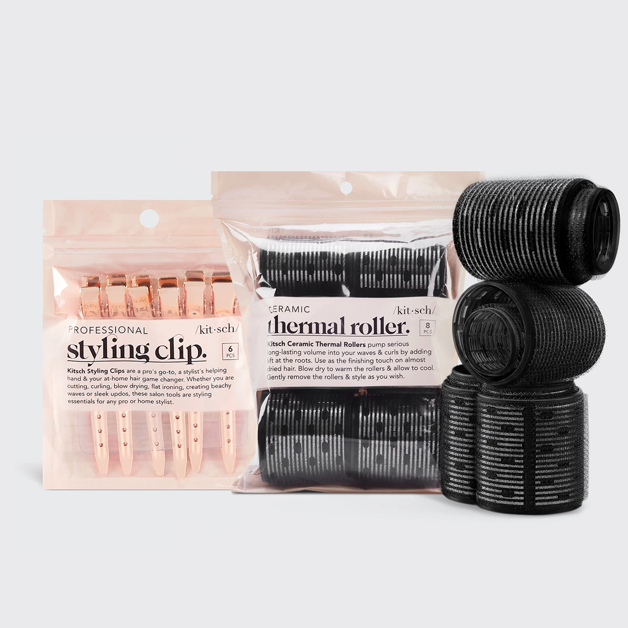 Hair Rollers + Styling Hair Clips Bundle