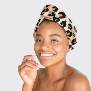 Microfiber Hair Towel in Leopard