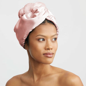 Satin-Wrapped Hair Towel - Blush